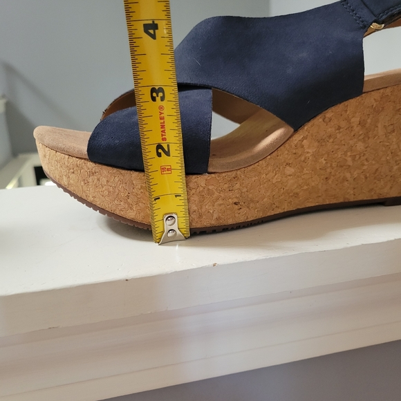 Clarks Navy Nubuck Wedges - Picture 8 of 8